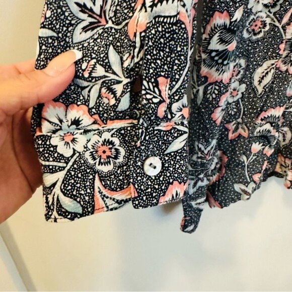 J. Jill Marvelflor Floral Tunic Rayon Side Slit Blouse Women’s Size PL - Picture 8 of 15